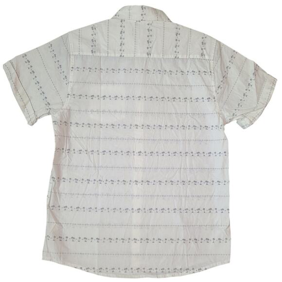 First Wave Boys XL 14/16 Palm Tree Button Down Shirt White Gray Casual Summer - Picture 2 of 8